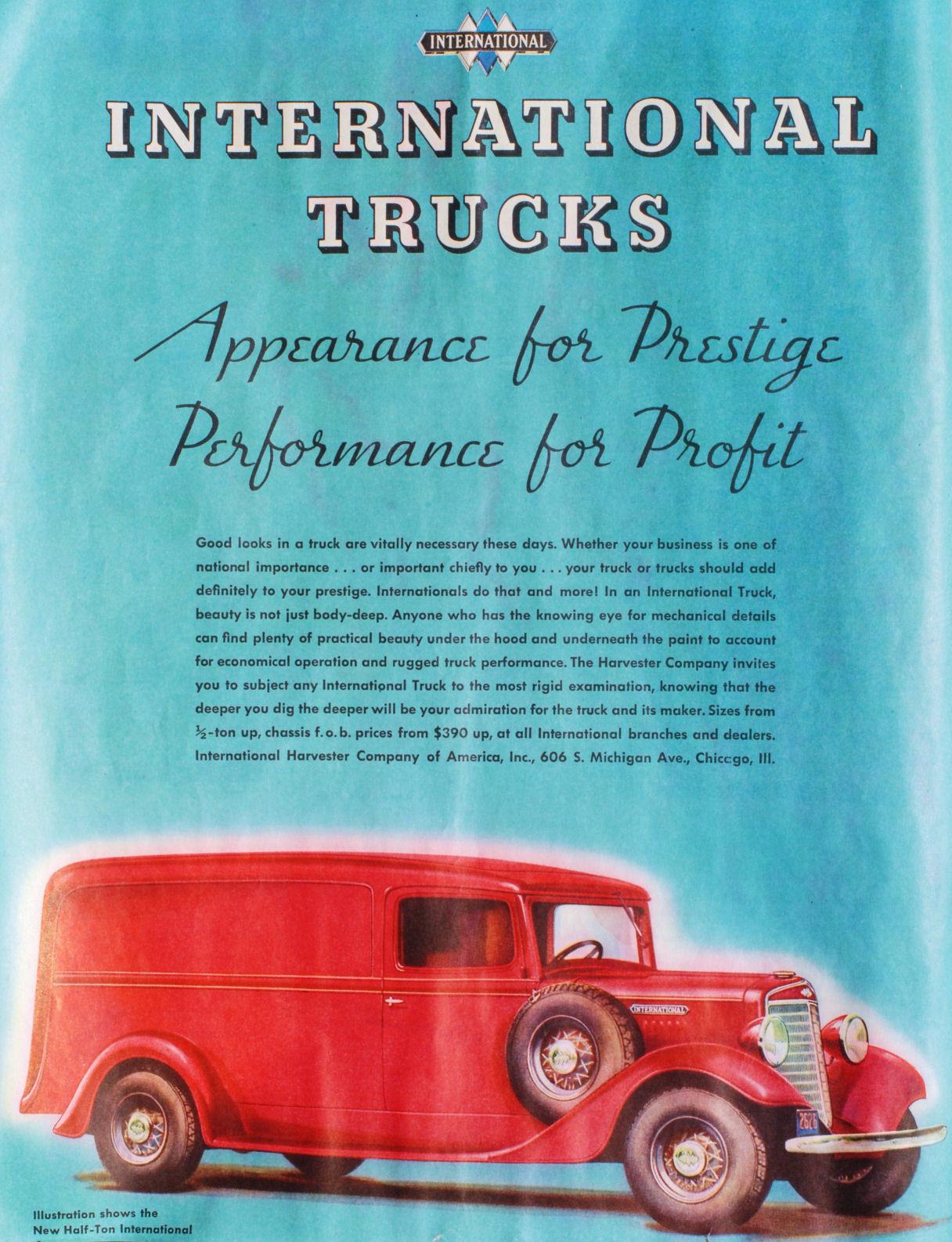 1934 International Auto Advertising
